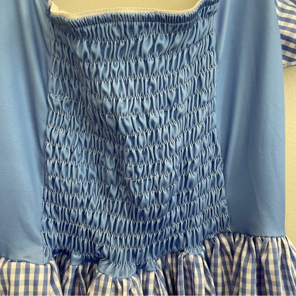 Wizard of Oz Dorothy costume dress blue white gingham lace accents Women’s Small